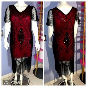 Beautiful Plus Fringe Flapper Dress XXXL